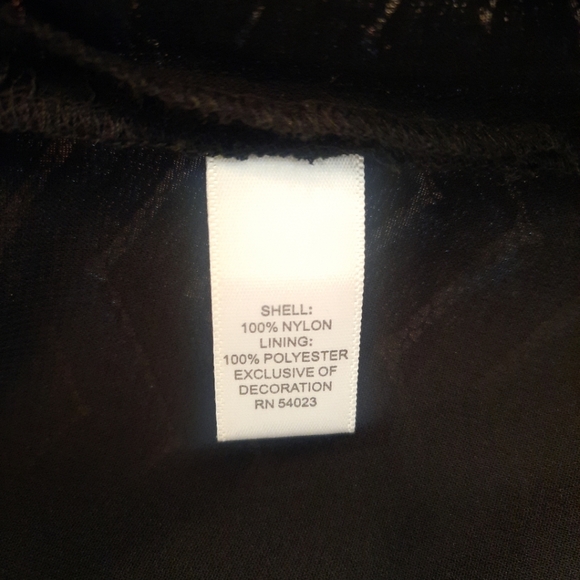 Banana Republic Black Herringbone Lace Shell Full Zip Back Lined Women's Size 4 - Picture 9 of 11